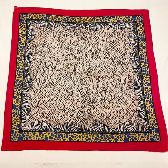Vintage Semeley Scarf 45  x 45 Inch Made in Turkey - Picture 1 of 16